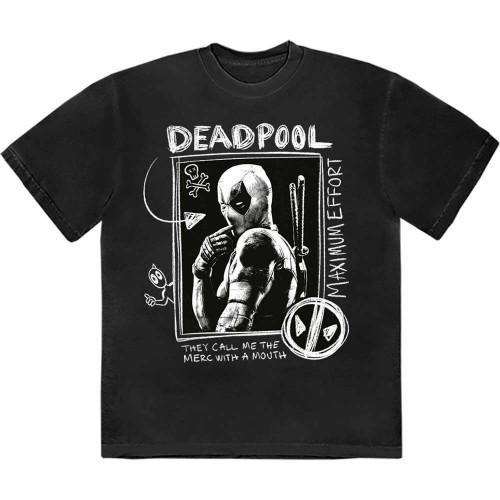 Marvel Comics Unisex Adult Merc With A Mouth Max Effort Deadpool T-Shirt