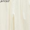 BITCED Summer Women Elastic Waist Straight Trousers Middle Age Older Women High Waist Straight Pants Washed Cotton Cropped Plus Size Pants