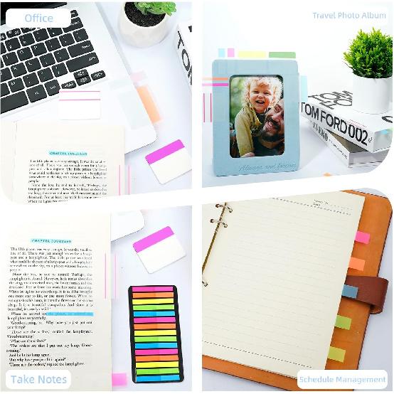 Tab Sticky Notes,Sticky Index Tabs,1200 PCS,24 Sets,Colorful Divider Binder Thin Annotation Organize Sticky Notes,Post It Signature Tabs