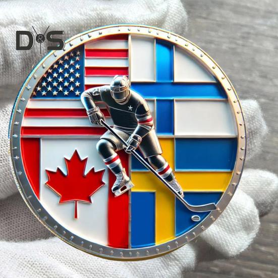 Gedenkmünze der Hockey Four Nations, Symbol des Hockey-Ruhms, Sammlerstück, Challenge-Münze, Taschenmünze, Geschenk für Hockey-Fans