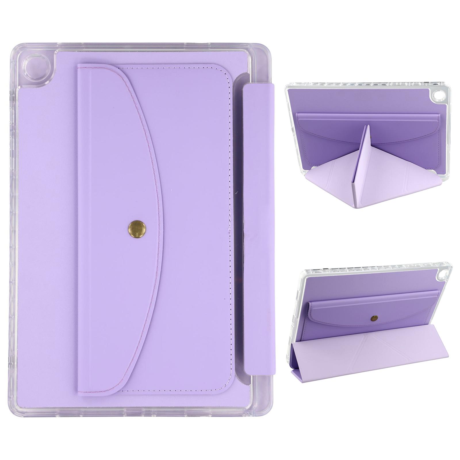 

For Samsung Galaxy Tab A9+ Case Origami Stand Wallet PU Leather Smart Tablet Cover with Pencil Slot Purple