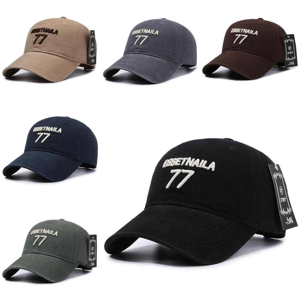 Letter 77 Essetnaila Embroidery Baseball Cap Outdoor Sun Protection Breathable