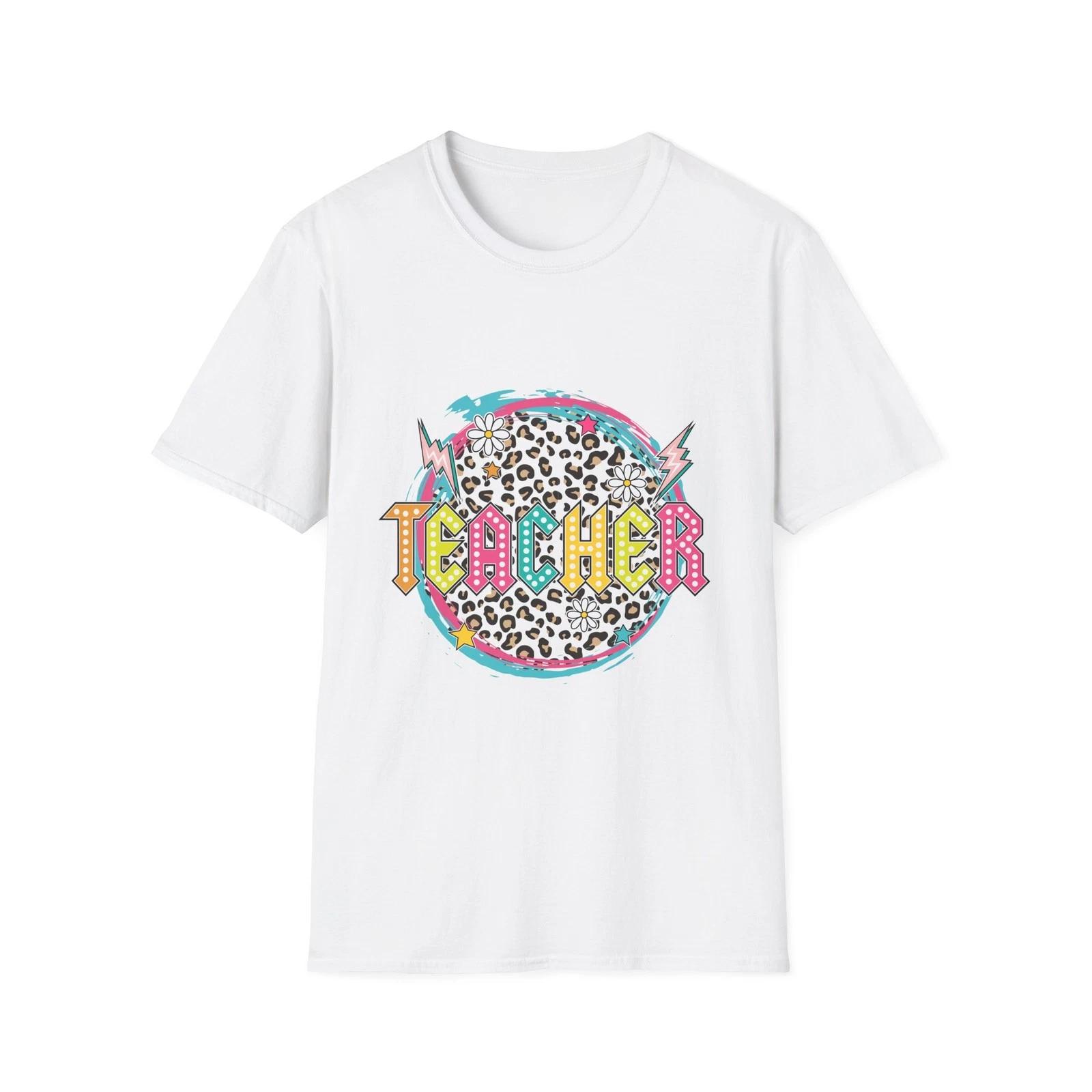 Teachers Rock Unisex Softstyle T shirt, Trendy Teacher Tee, Cool Apparel, L