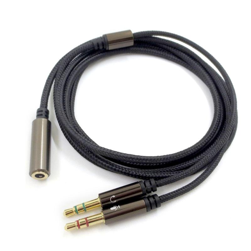 Universal Audio Wire Gold Plate Plugs Mobile Headset Becomes Computer Headset Adapters Headset Audio-Extend Cable