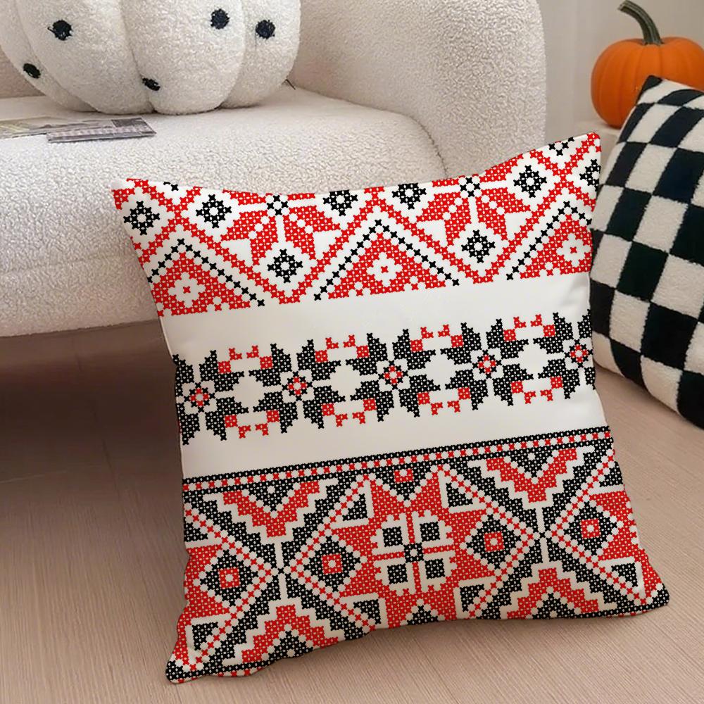 Russianstyle pattern Cushion Cover Throw Pillow Cover Hidden Button Durable Polyester Chair Cushion
