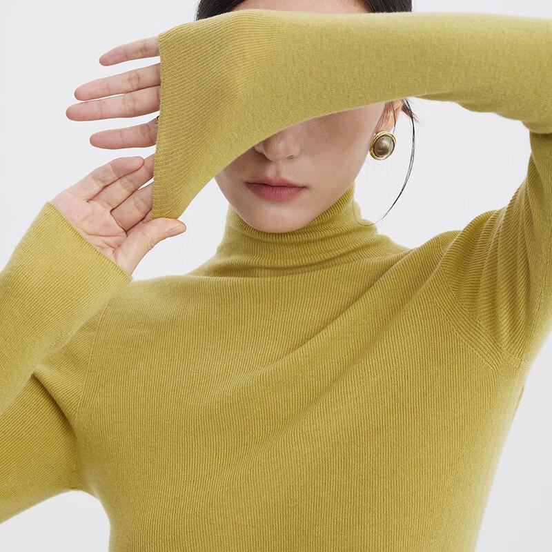 Women's 100% Pure Wool High-Neck Slim Fit Sweater FXKY8802