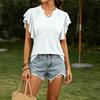 Women V Neck Short Sleeve T Shirt Loose Fit Batwing Sleeve Casual Top Lightweight Soft Fabric Comfortable Summer Blouse