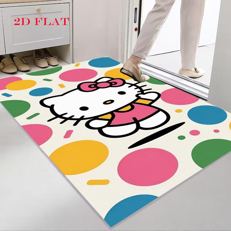 Hello Kitty Neon Stripes carpet Camping Trip Suitable For All Seasons Nap carpet Outdoor Plush carpet Bedroom