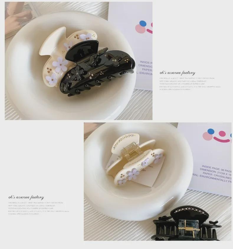 Korean Temperament Acetate Hairpin: Rhinestone Butterfly Flower Clip - Creative Sweet Girl Shark Clip