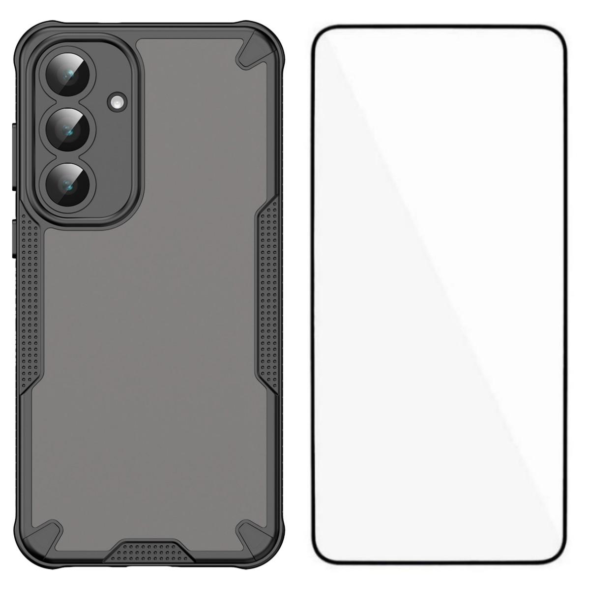 

For Samsung Galaxy S25 FE Case WANLONFENG MFFJ Series Anti Drop TPU Phone Back Cover with Screen Film Black