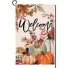 Fall Pumpkin Leaves Garden Flag 12x18 Vertical Double Sided Welcome Autumn Thanksgiving Holiday Outside Decorations Yard Flag