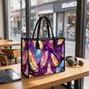 Boho Feather Print Tote Bag Large Capacity Casual Shoulder Bag for Daily Shopping Travel Portable Lightweight Handbag