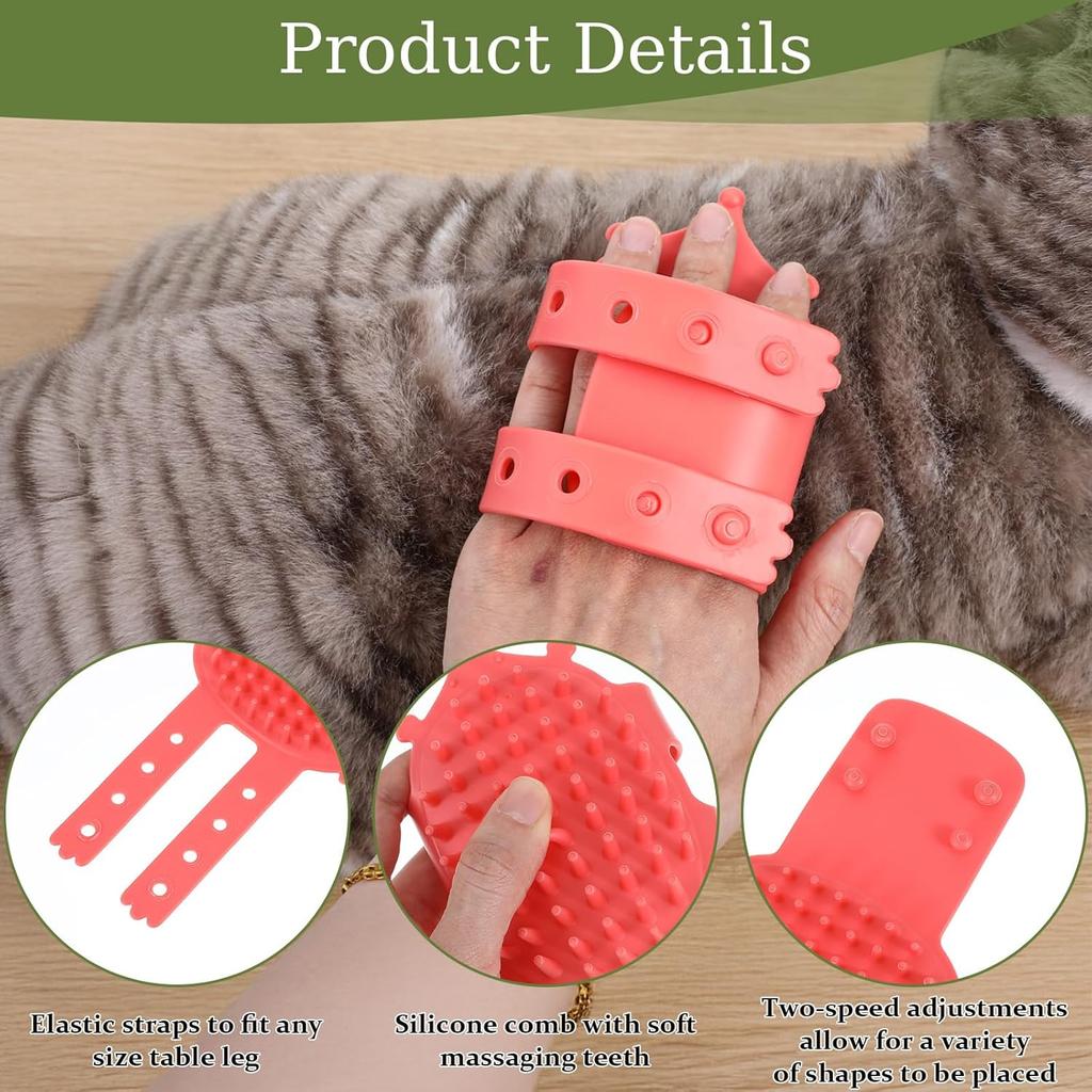 4pcs Cat Face Scratcher, Adjustable Silicone Cat Self Groomer Corner Scratcher, Soft Cats Corner Brush, for Climbing Frames and Table Legs, Reduces