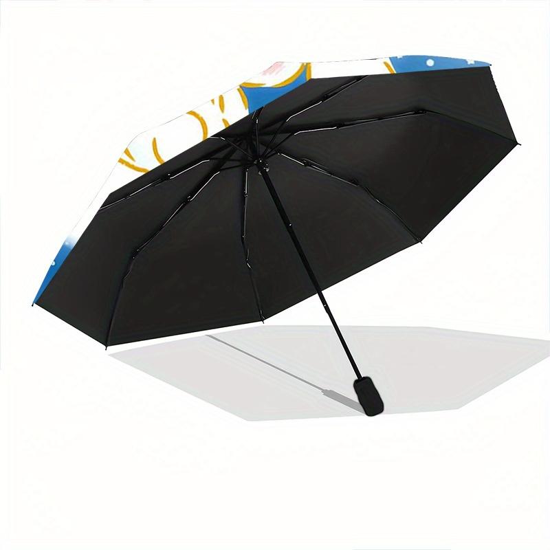 1pc Good Night Cinnamoroll Sanrio Pattern Automatic 3-Fold Umbrella, 8 Iron Frames, High-Value Folding Umbrella, Suitable for Office, Travel and Outdo