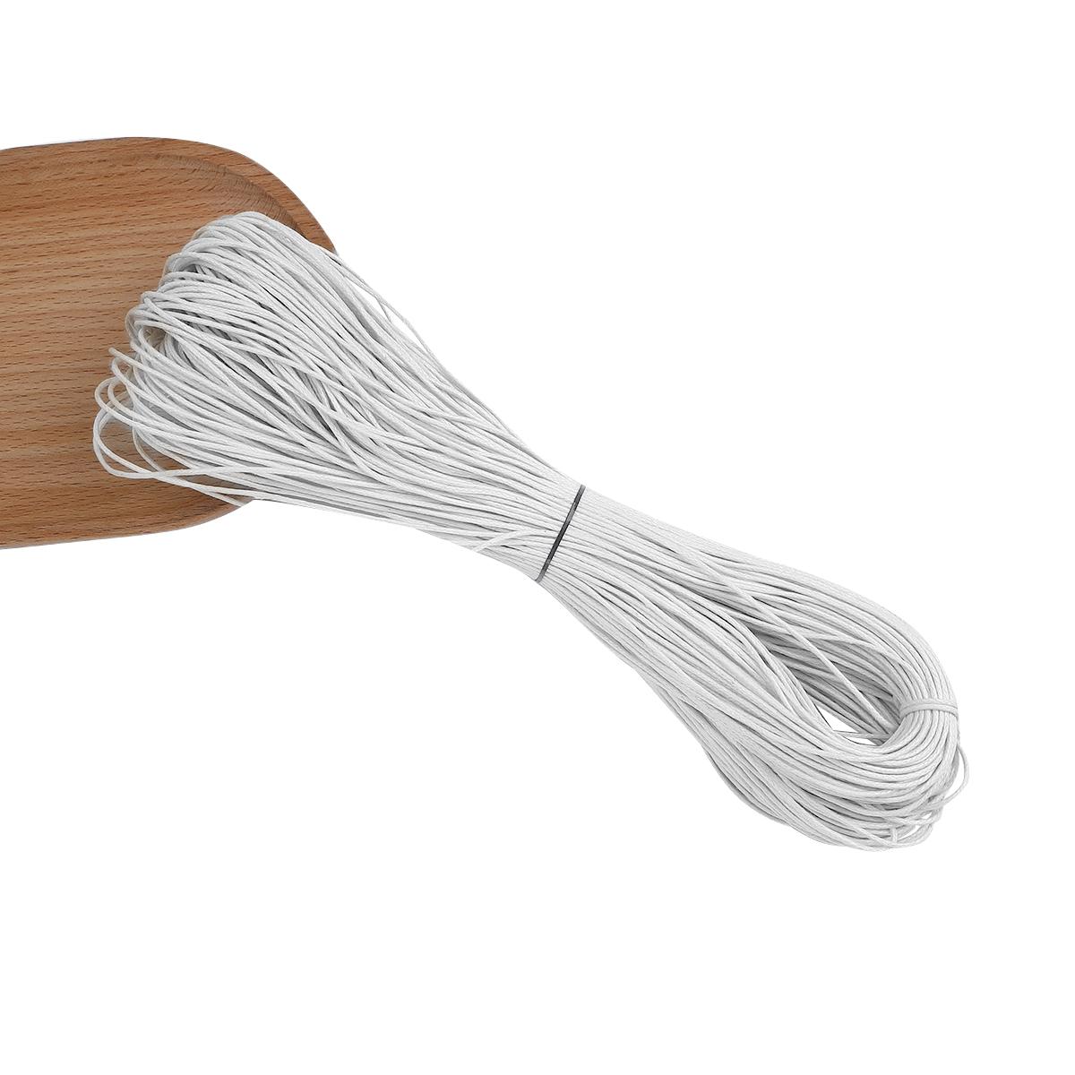 

60 м/упак. 1 мм хлопковая восковая нить, ожерелье, веревка для изготовления ювелирных изделий, аксессуары белый