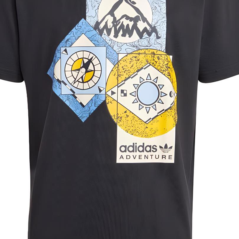 Adidas Originals Adventure FC Tee With Mountain Print Men Tops Black HR4222