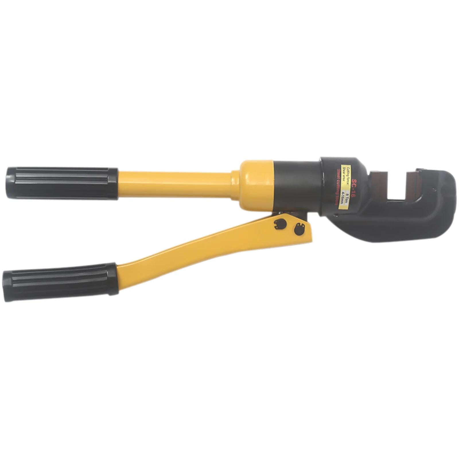 

Гидравлический резак для арматуры Большие плоскогубцы Резьбовые болторезы из стали Строительный резак Зажим Гидравлические ножницы 8 тонн/17637 фунтов жёлтый