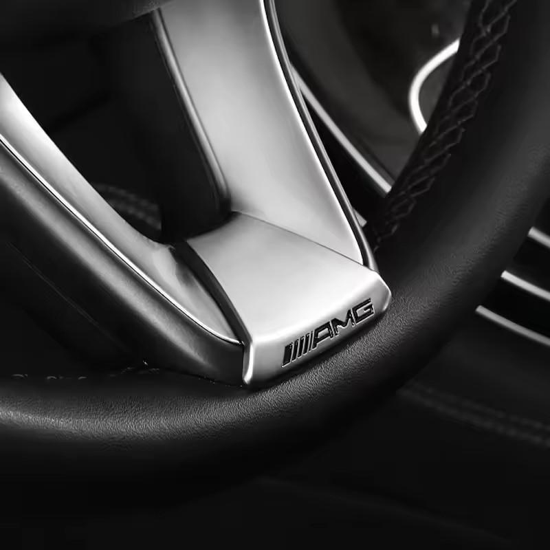 Car Emblem Badge Steering Wheel Decoration Trim Sticker For Mercedes Benz AMG W206 W204 W205 W212 W213 W221 W222 W223 W251 W464