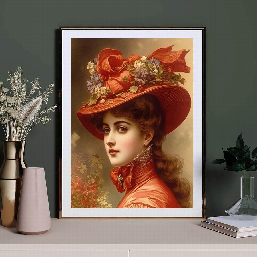 Diamond Painting New Collection 2024 Noble and Elegant Woman Diy Full Square Round Drill Rhinestone Embroidery Hat Girl Mosaic Cross Stitch Kits