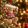 Holiday Cash Present Decoration Big Foot Money Holder for Cash 2D Acrylic Sasquatch Gift Unique Grandchildren Ornament Clear Xmas Tree Hanging Party