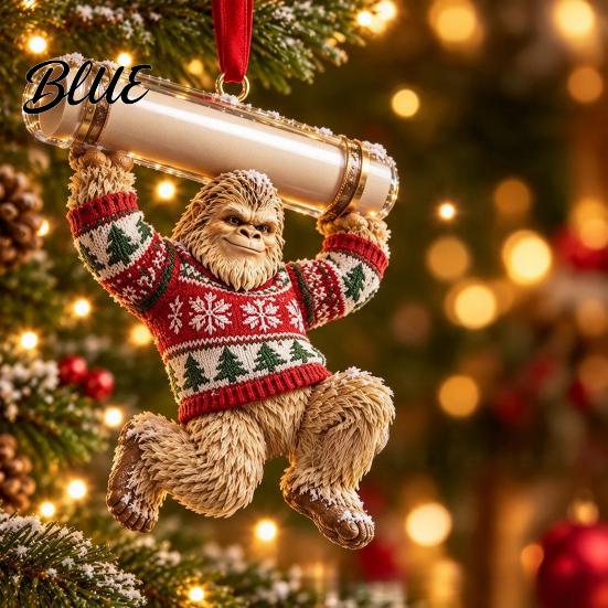 Holiday Cash Present Decoration Big Foot Money Holder for Cash 2D Acrylic Sasquatch Gift Unique Grandchildren Ornament Clear Xmas Tree Hanging Party