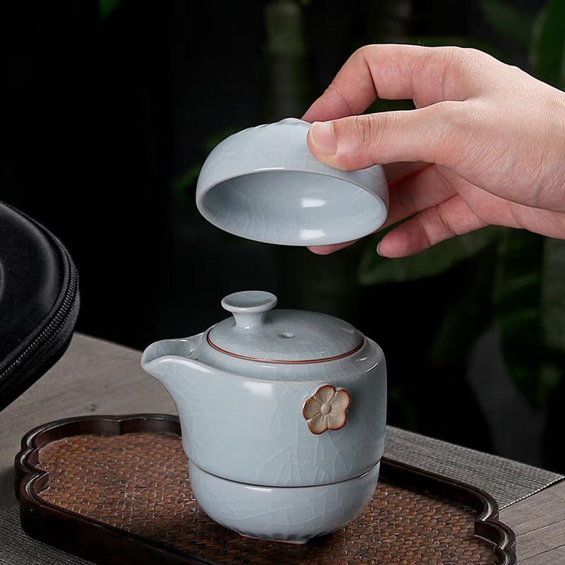 Yun Yan Portable Ru Kiln Ceramic Gongfu Tea Set