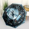 Winter Wolf Portal pattern umbrella, portable and foldable design, 8 ribs, a casual accessory for Halloween, Christmas, and birthday gifts.