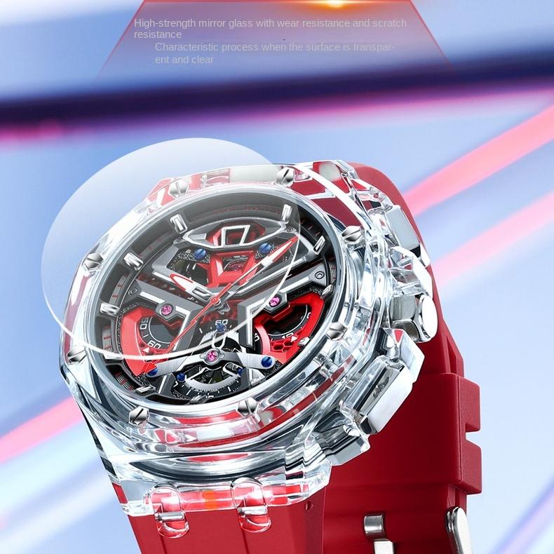 SVJ Men's Watch High-grade Three-dimensional Hollow Carving Sense Luminous Watch Waterproof Quartz Men's Watch