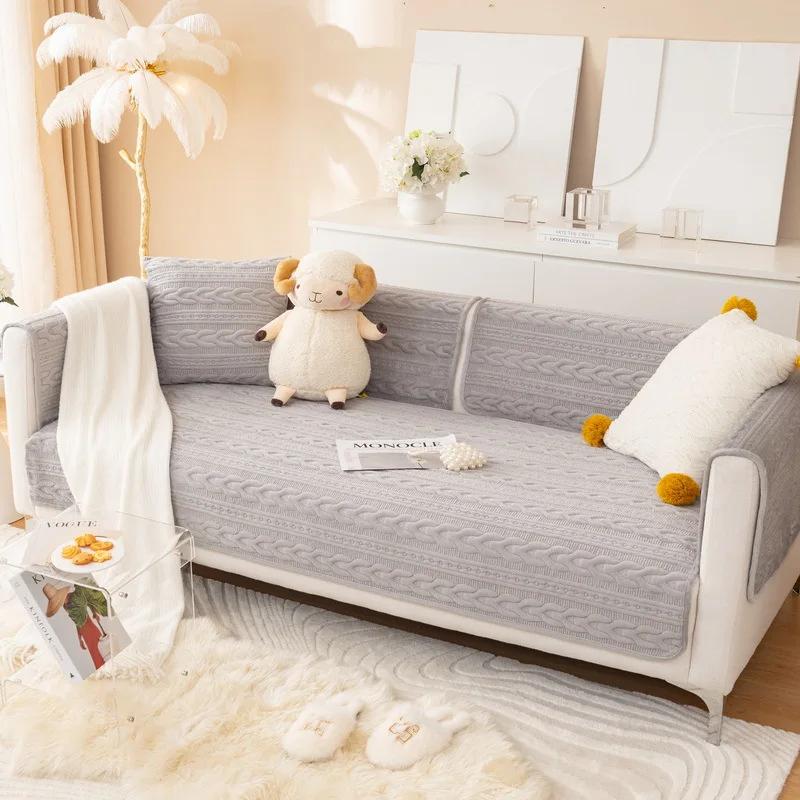 

Зимняя вышитая плюшевая подушка, голландская бархатная диванная подушка, современная утолщенная нескользящая диванная подушка, однотонная диванная подушка, полотенце 30x50cm pillowcase серый