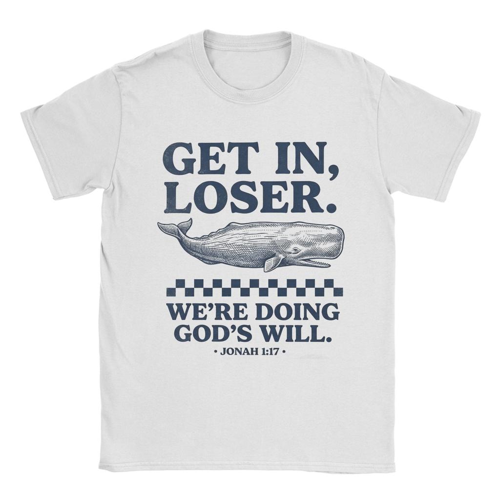 Komm rein Verlierer Wir tun Gottes Willen Lustiges Jona und der Wal Bibel Meme T-Shirt Sommer Reines Baumwoll-T-Shirts Für Unisex T-Shirt