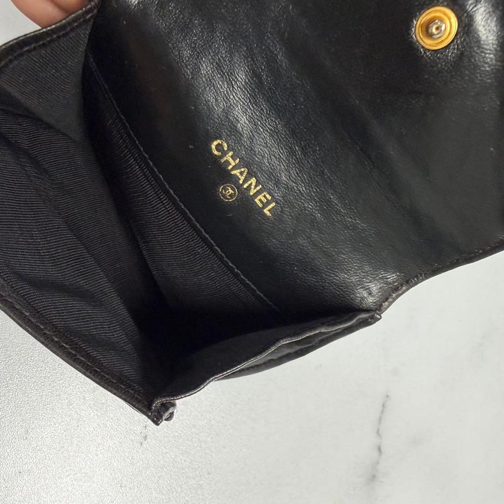 Used Chanel Bicolor Satin Rare Card Case