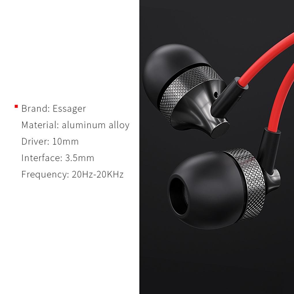 Wire Earphone 3.5mm Interface Computer Phone Line Control In-ear Type Headphone Headset