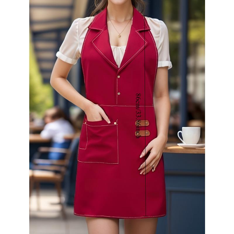 1pcs Polyester Chef Overall Suit with Lapel Unisex Restaurant Hotel Cafe Bakery Kitchen Workwear for Men Women