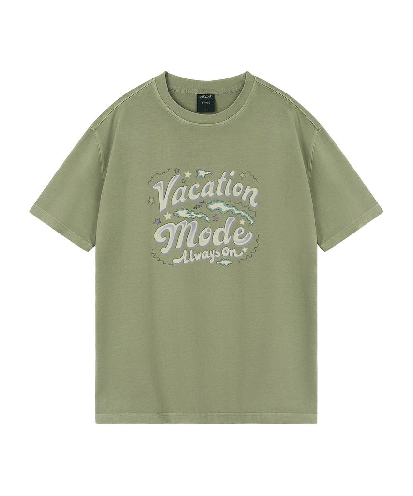 WILDROCK Vacation Mode Pigment Oversized Short Sleeve T-Shirt (Crop Included) (Type B)