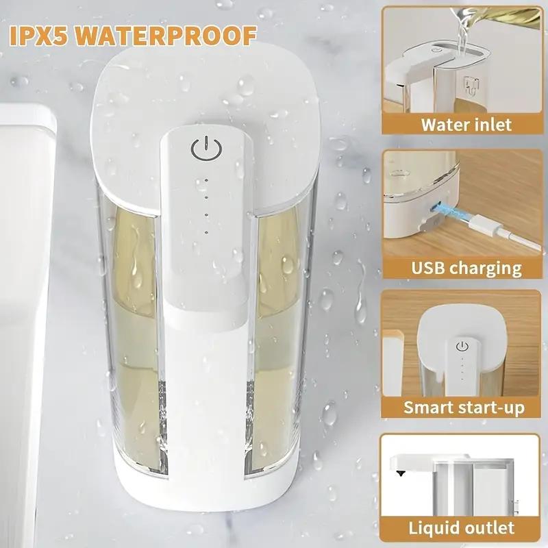 500ML White Smart Touchless Liquid Hand Pump Sanitizer Washing Machine Wall Mounted Intelligent Automatic Sensor Soap Dispenser