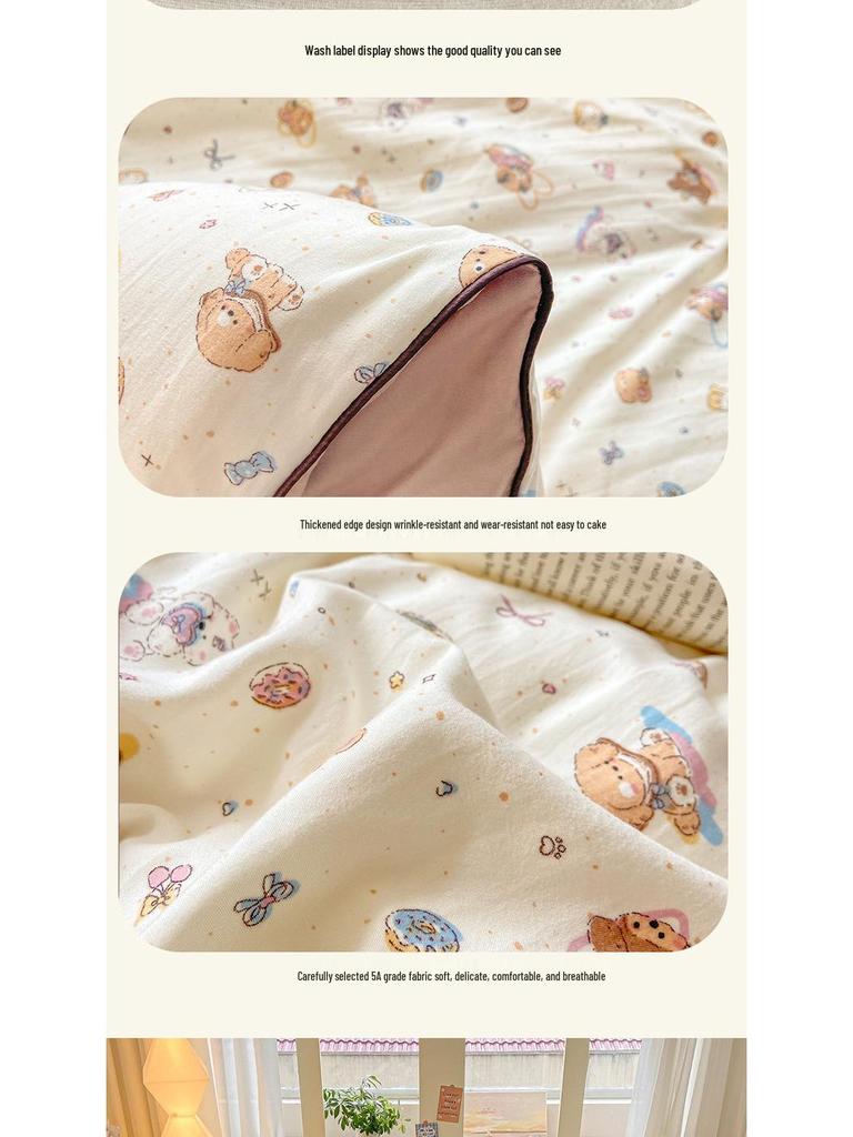 Antybakteryjna kołdra sojowa klasy A: Drukowana Gruba Bawełniana Kołdra do Akademików - Kontrolująca Temperaturę Zimowa Ciepło