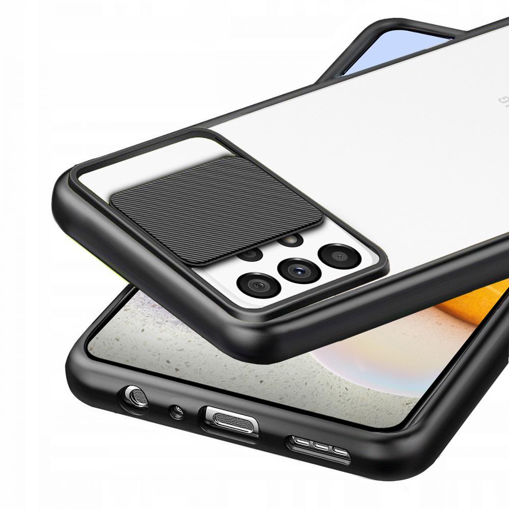 Samsung Galaxy A72 Case with Camera Protection, Transparent/Black