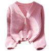 Women's Fresh Knit Cardigan, Short Style Outerwear, 2023 Spring Loose Sweater Jacket, Single-Breasted Top