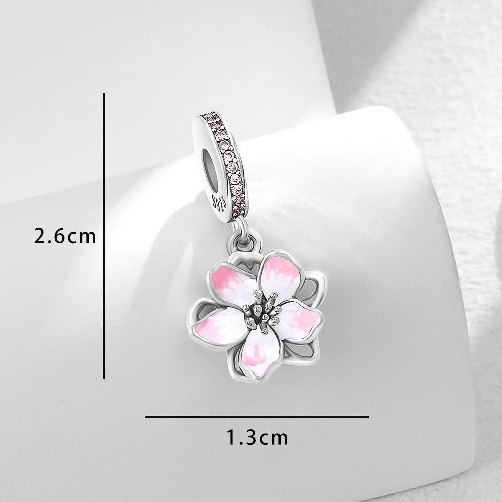 Neues Mode 925 Silber Schmetterling Sonnenblume Rose Anhänger Charm für Perlenarmband Damen Schmuck Geschenk