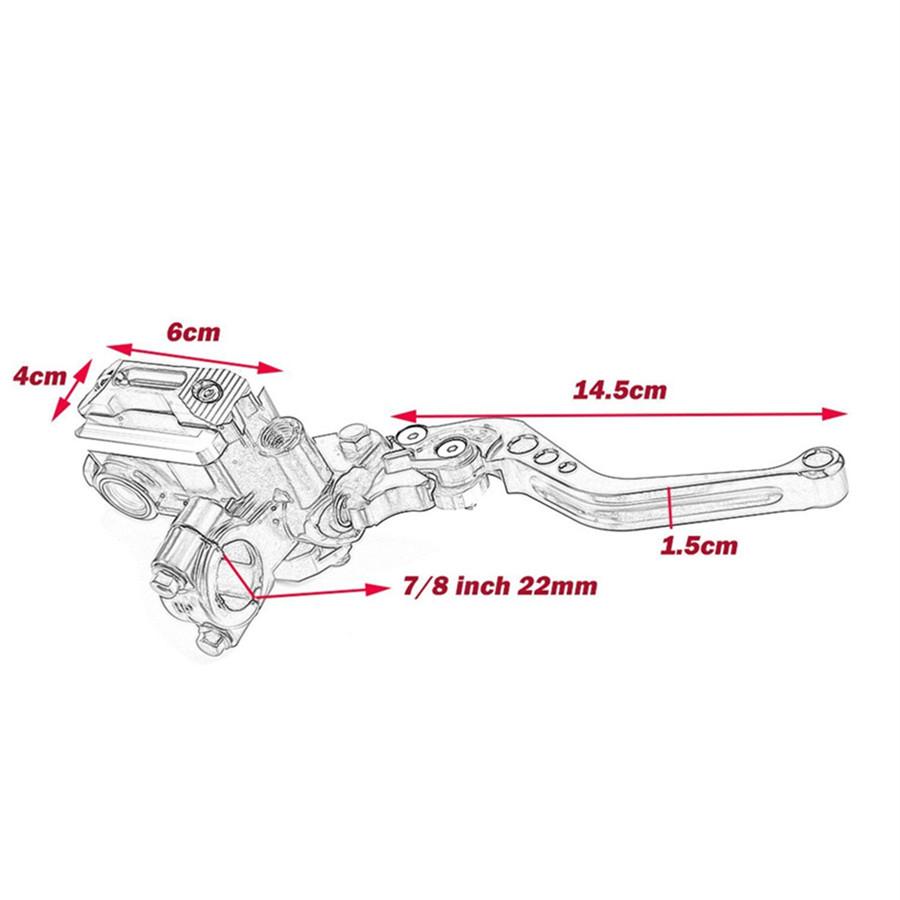 L+R 22mm Motorcycle Master Cylinder Hydraulic Brake Pump Clutch Levers Reservoir