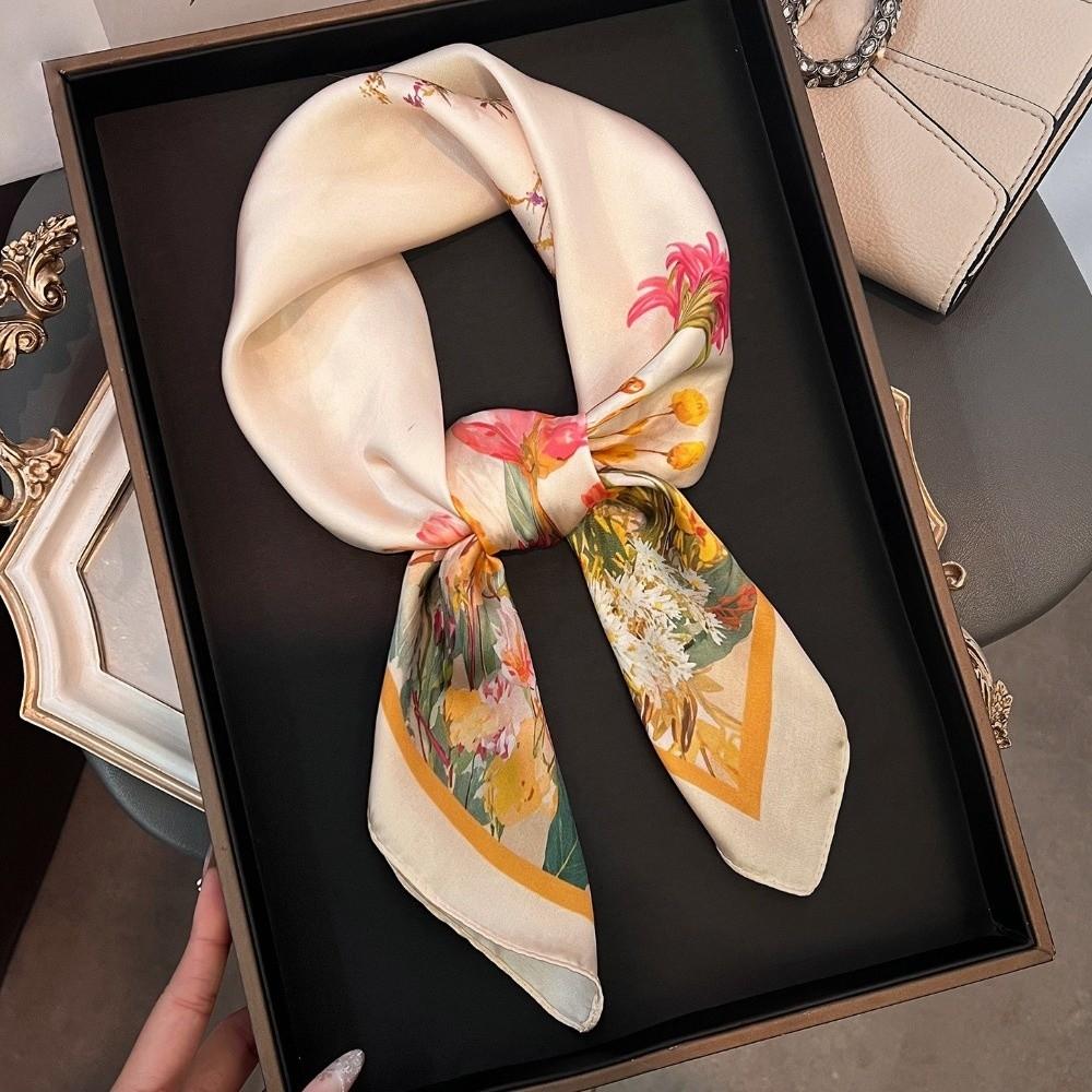 Silk Head Scarf Soft Neck Tie Fashion Square Scarf  Women Female