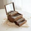 Vintage Wooden Jewelry Storage Case Multi Layer Organizer Box Large