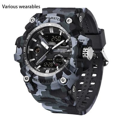 New Electronic Watch for Men  Military Style Multifunctional Watch  Fashionable and Cool Alarm Clock  Waterproof Electronic Watch