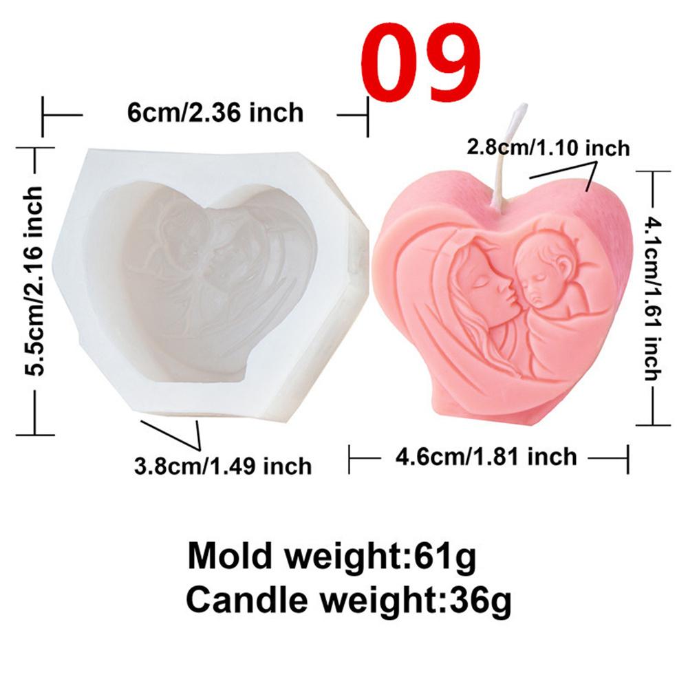 Mini Crucifix Jesus Virgin Angel Candle Silicone Mold DIY Saints Statue Candle Resin Plaster Craft Mold Church Home Decoration