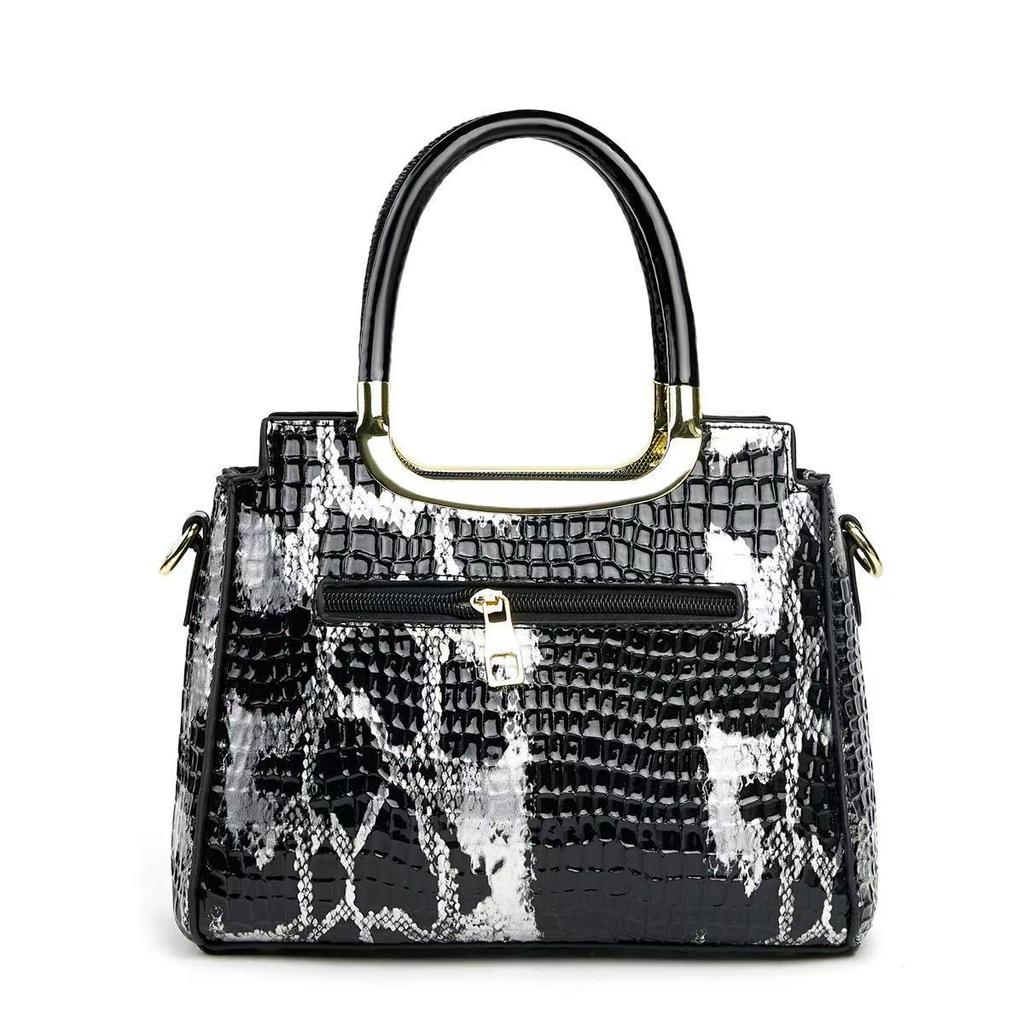 Women‘s Crocodile Pattern Tote Bags with Top Handle Crossbody Purses Handbag and Purse Faux Patent Leather Top-handle Work Shoulder Satchel for Women