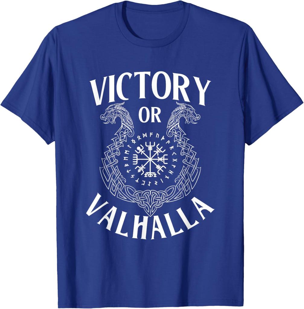 Victory or Valhalla Norse Mythology Nordic Warrior TShirt 100 Cotton ONeck Short Sleeve Summer Casual Mens Tshirt