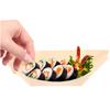 Disposable Wooden Sushi Serving Disposable Japanese Sashimi Candy Serving Dishes for Home and Parties Trays/Boats, 5.5 Inch, Biodegradable, Plates,