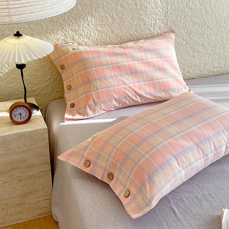 Zestaw 2 poszewek na poduszkę pojedynczą z czystej bawełny i lnu z wewnętrznym wkładem w całości bawełnianym, 48cm x 74cm