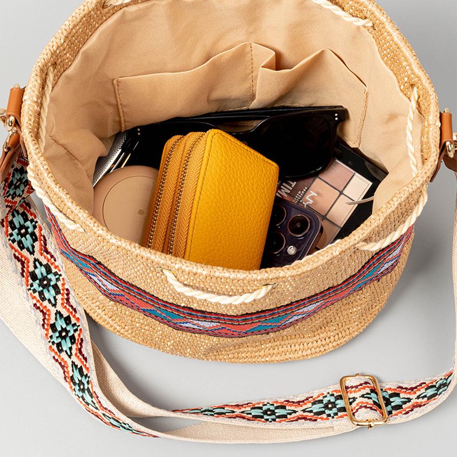 Neue Strohgewebte Eimer Tasche Für Frauen Große Kapazität Quaste Breite Schultergurte Schultertasche Öko Wiederverwendbar Strand Urlaub Täglich