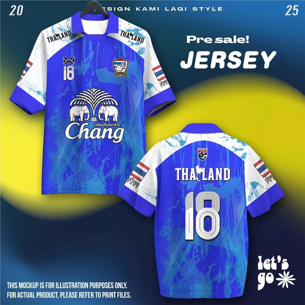 THAILAND Football Soccer Polo Vintage Shirt National Flag Elephant Logo Badge Unisex Men Women JERSEY Print Quick Dry Short Sleeve Uniform